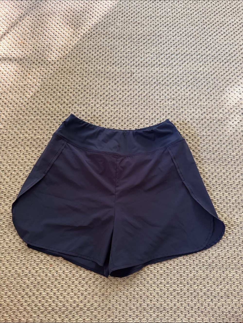 Addison Bay Navy Women's Athletic Shorts - High Waist Active Style